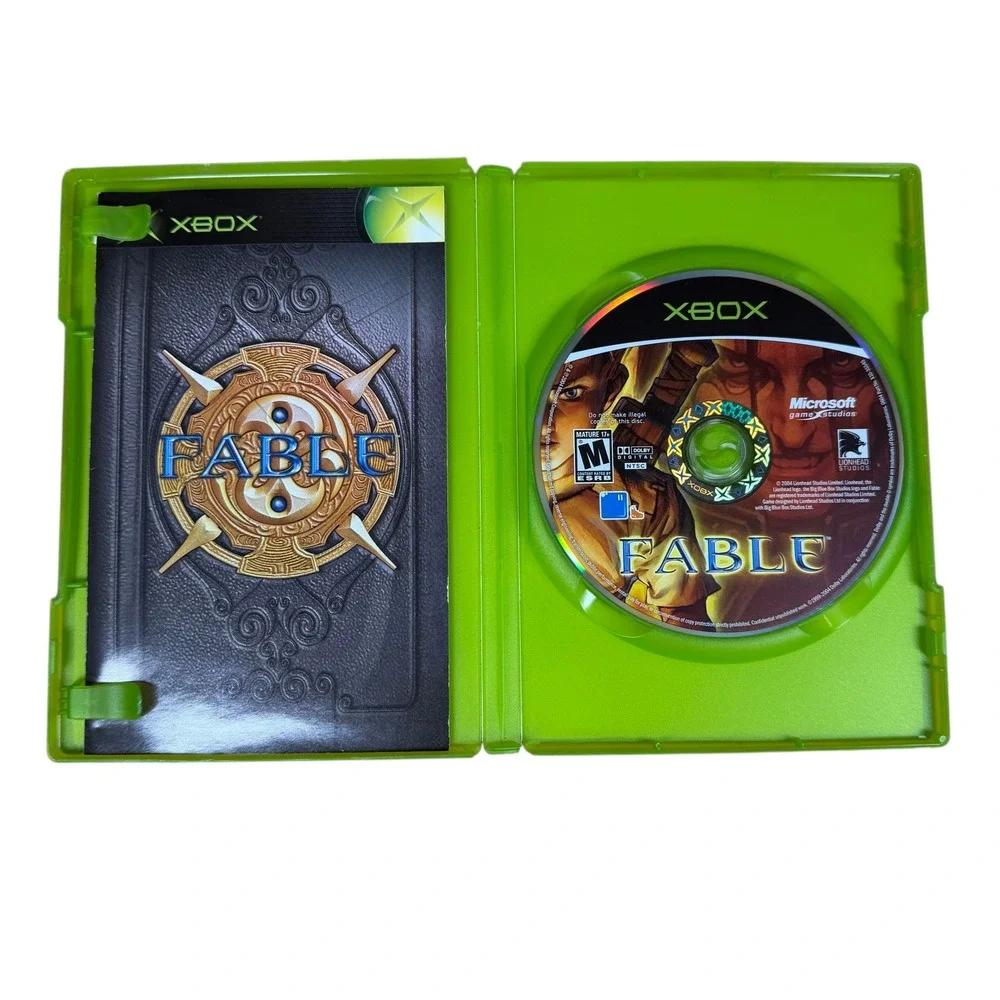 Fable 1 2004 Black Label Original Microsoft Xbox Video Game Case Manual Complete